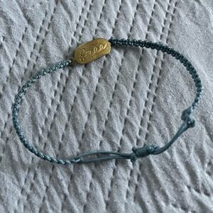 Gold and teal Braided Bracelet